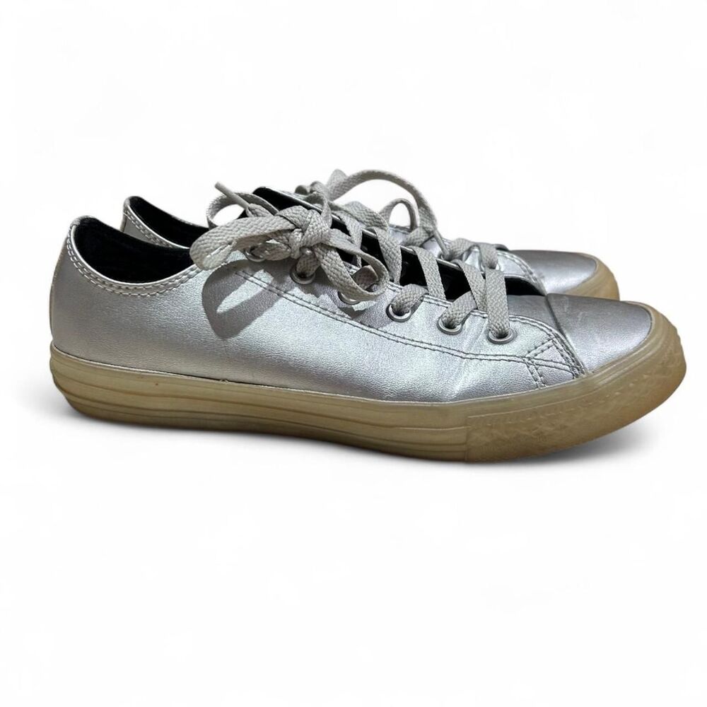 Metallic Silver Converse Chuck Taylor Low Tops